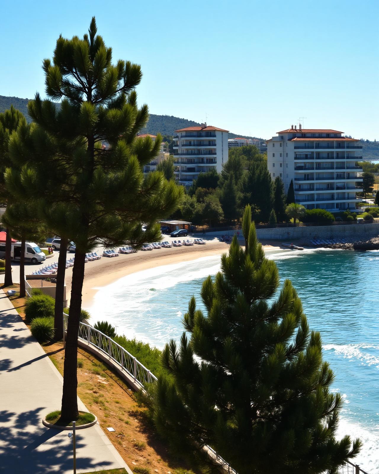 Lungomare di Marcelli di Numana con pineta e spiaggia