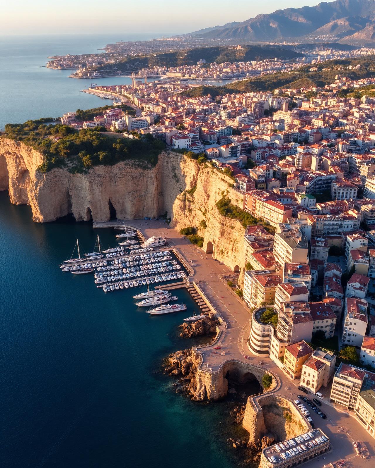 Panorama di Ancona tra il porto, il Passetto e la costa del Conero
